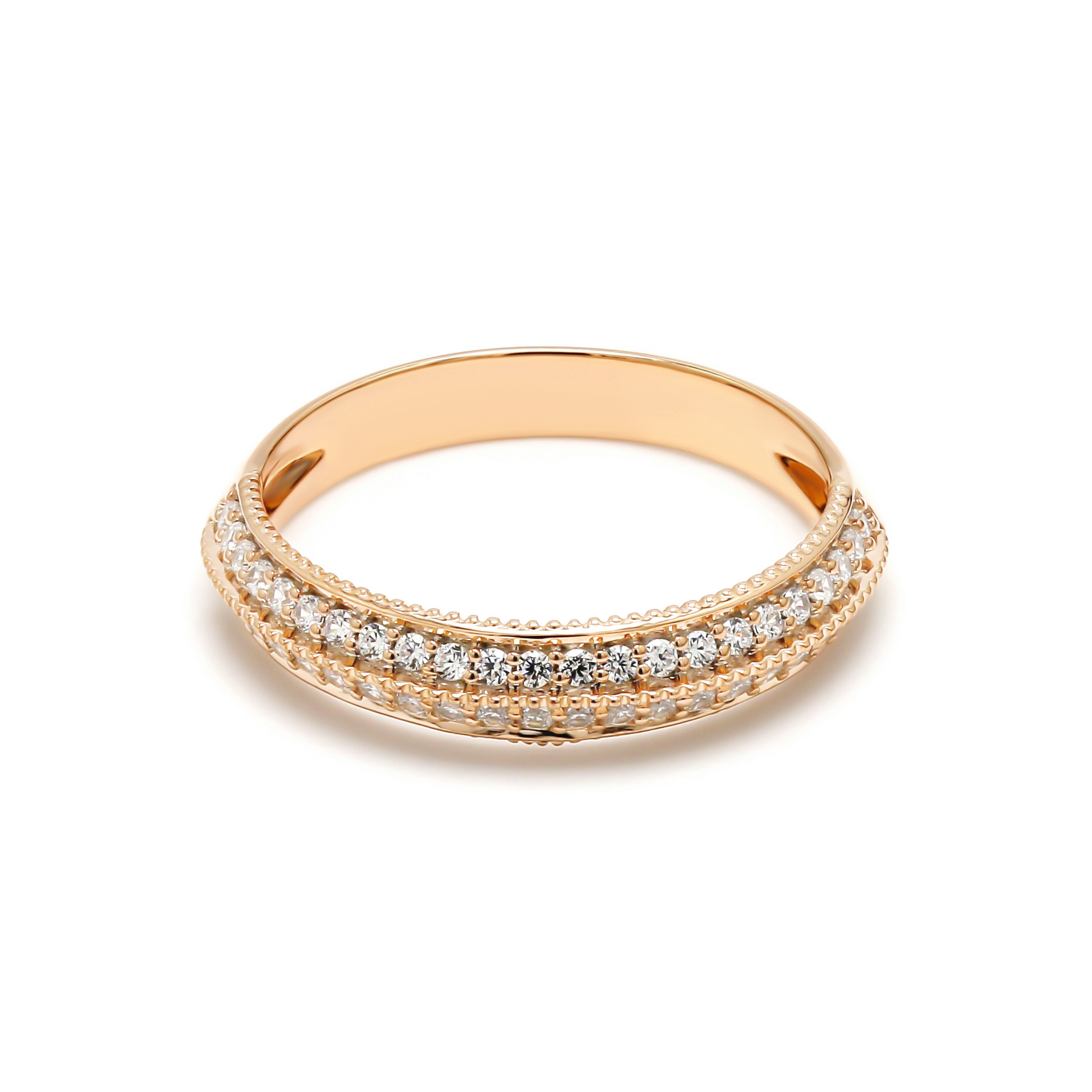 14K Yellow Gold . tw. Diamond Stackable Ring