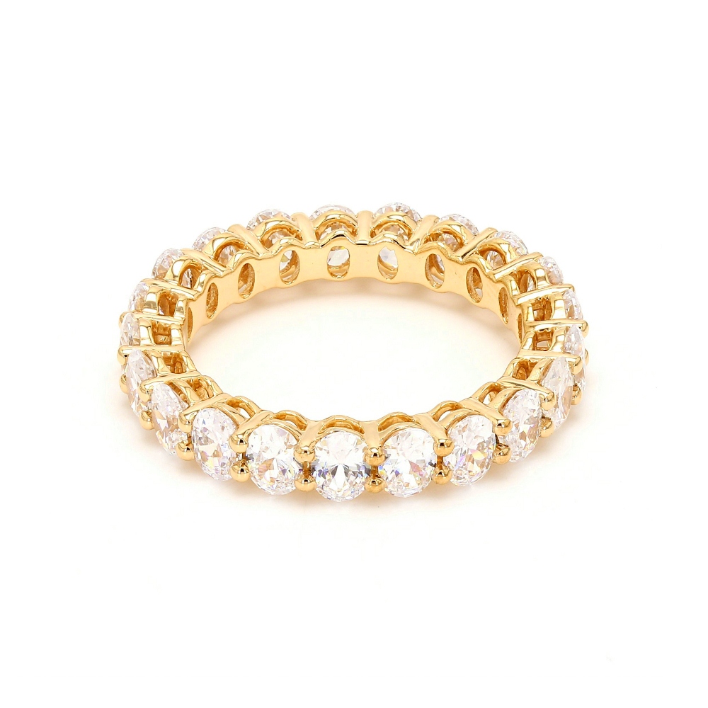 14K Yellow Gold . tw. Oval Shape Diamond Eternity Band