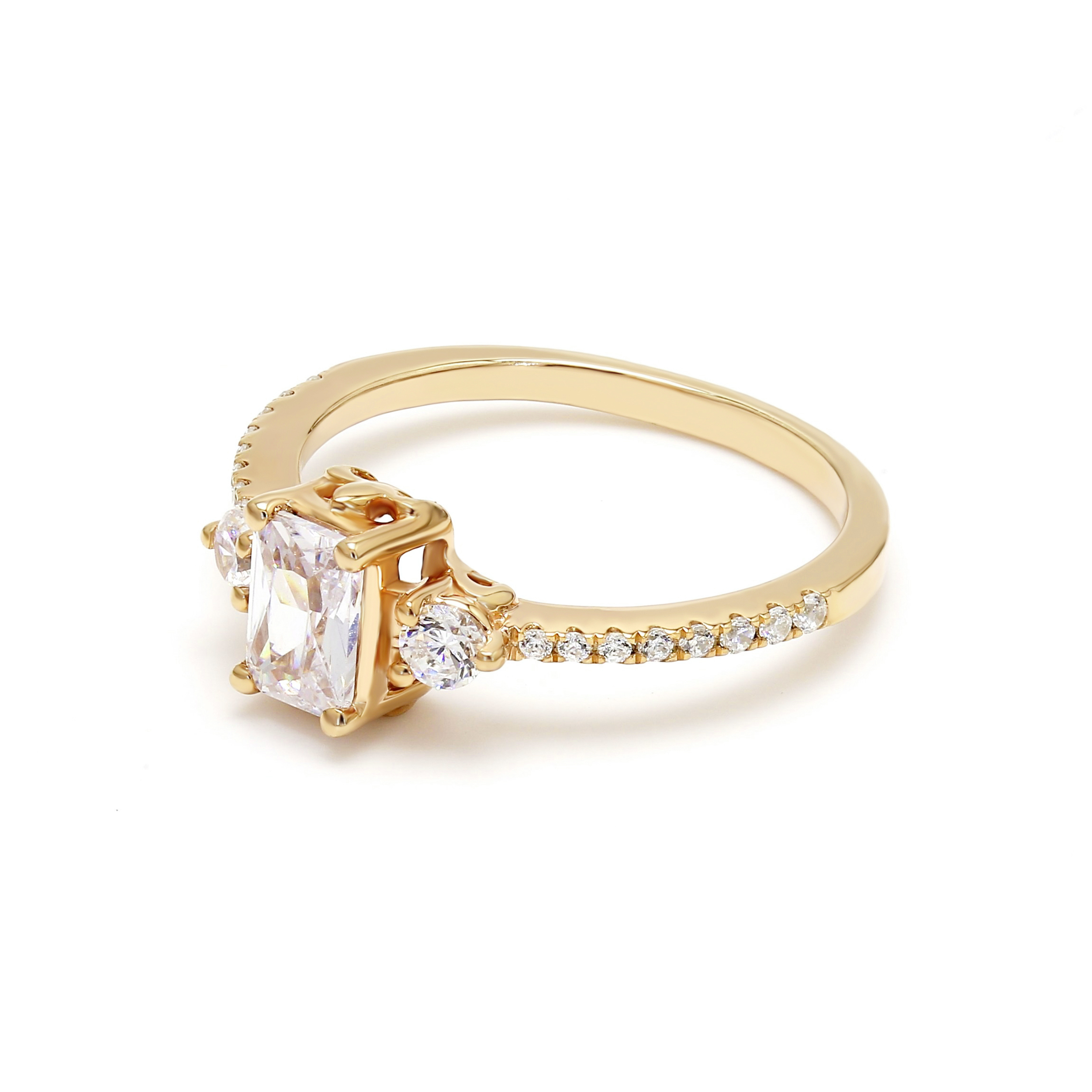 14K Yellow Gold Diamond Engagement Ring