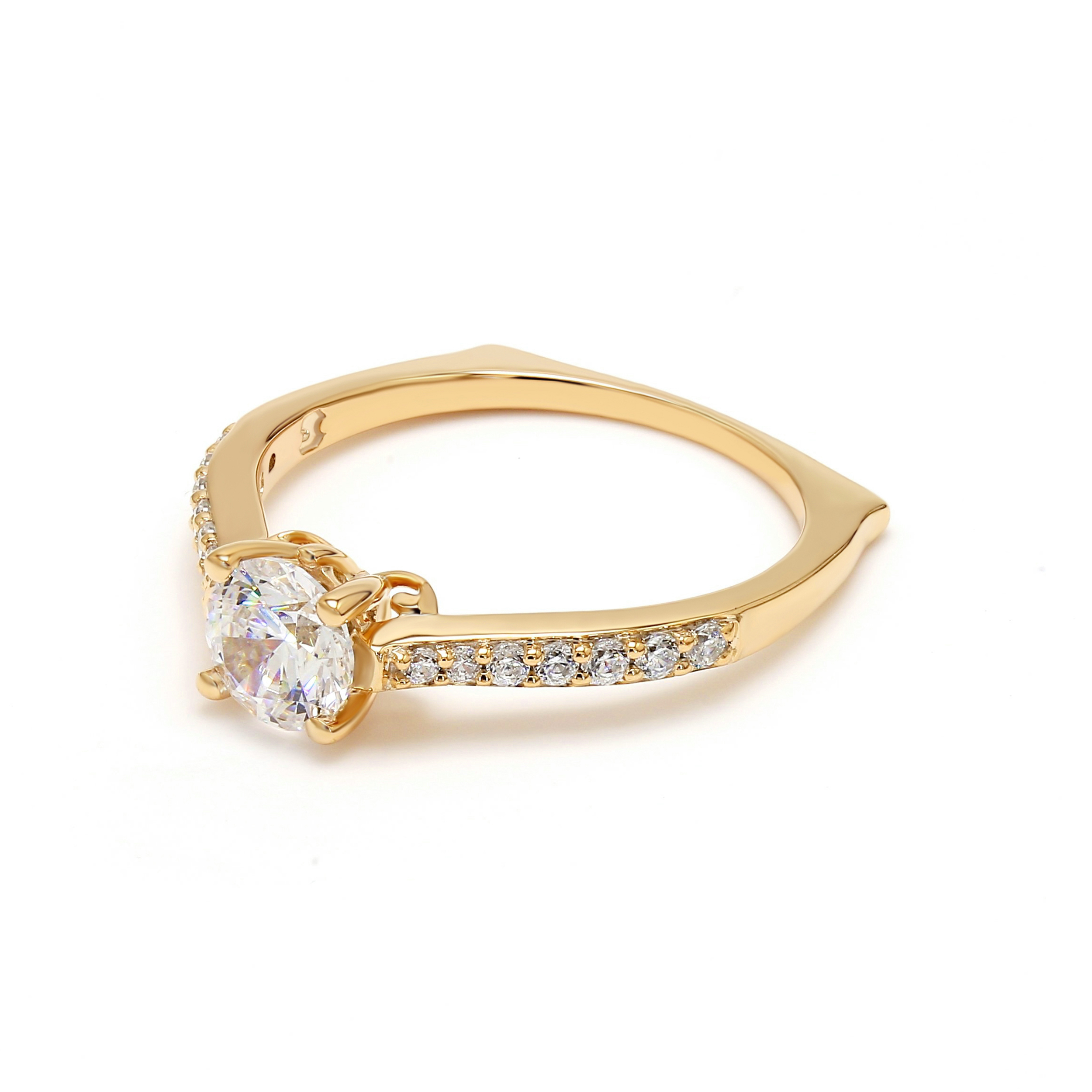 14K Yellow Gold Diamond Engagement Ring