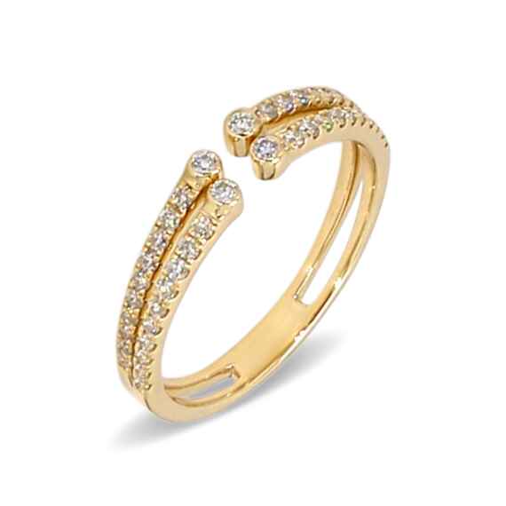 14K Yellow Gold . tw. Diamond Stackable Ring