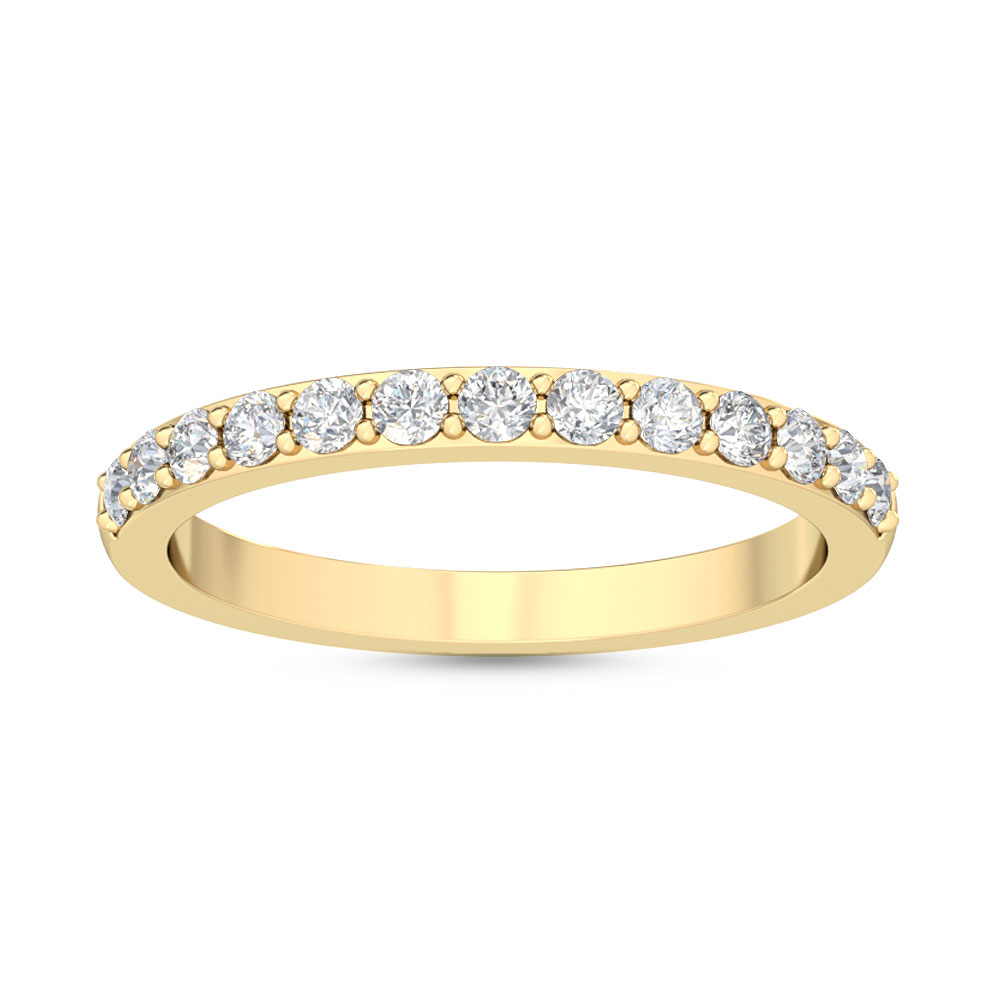 14K Yellow Gold . tw. White Diamond Stackable Ring