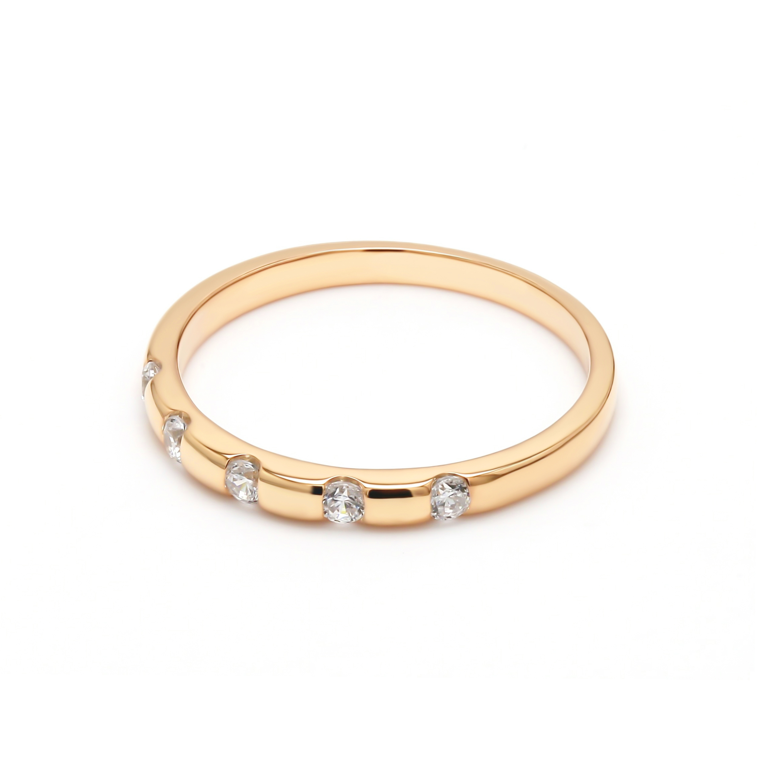 14K Yellow Gold Diamond Stackable Ring
