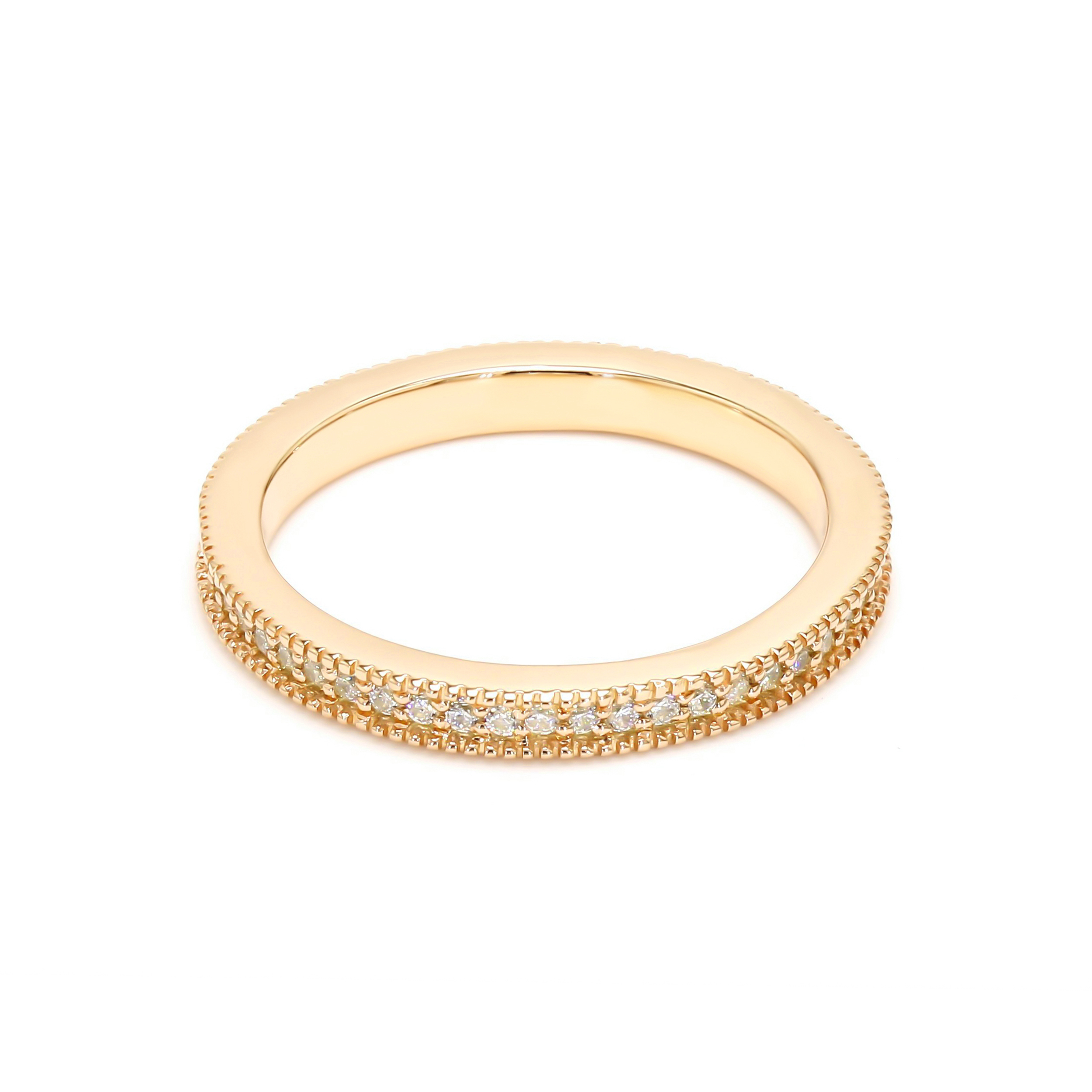 14K Yellow Gold . tw. Diamond Stackable Ring