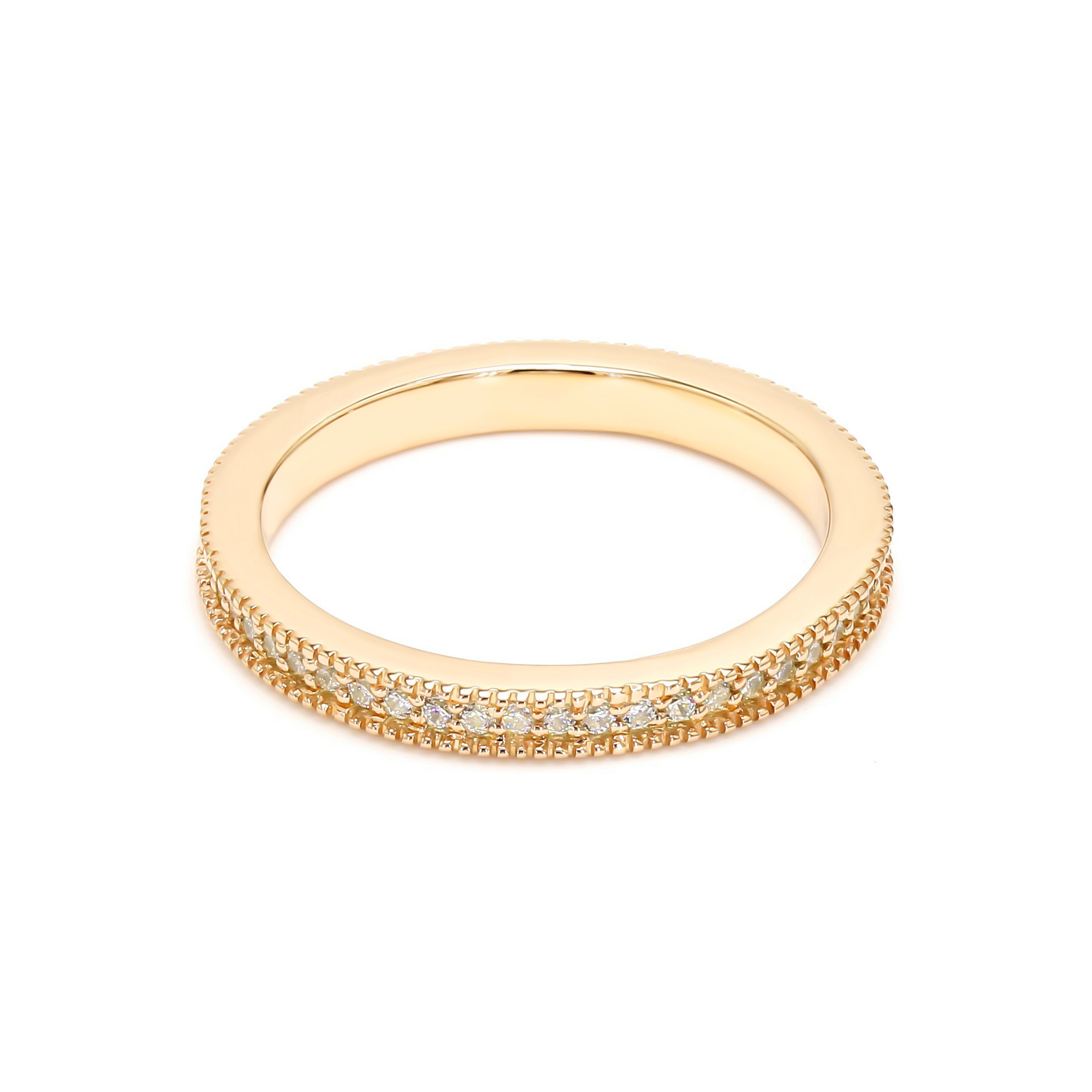 14K Yellow Gold . tw. Diamond Stackable Ring