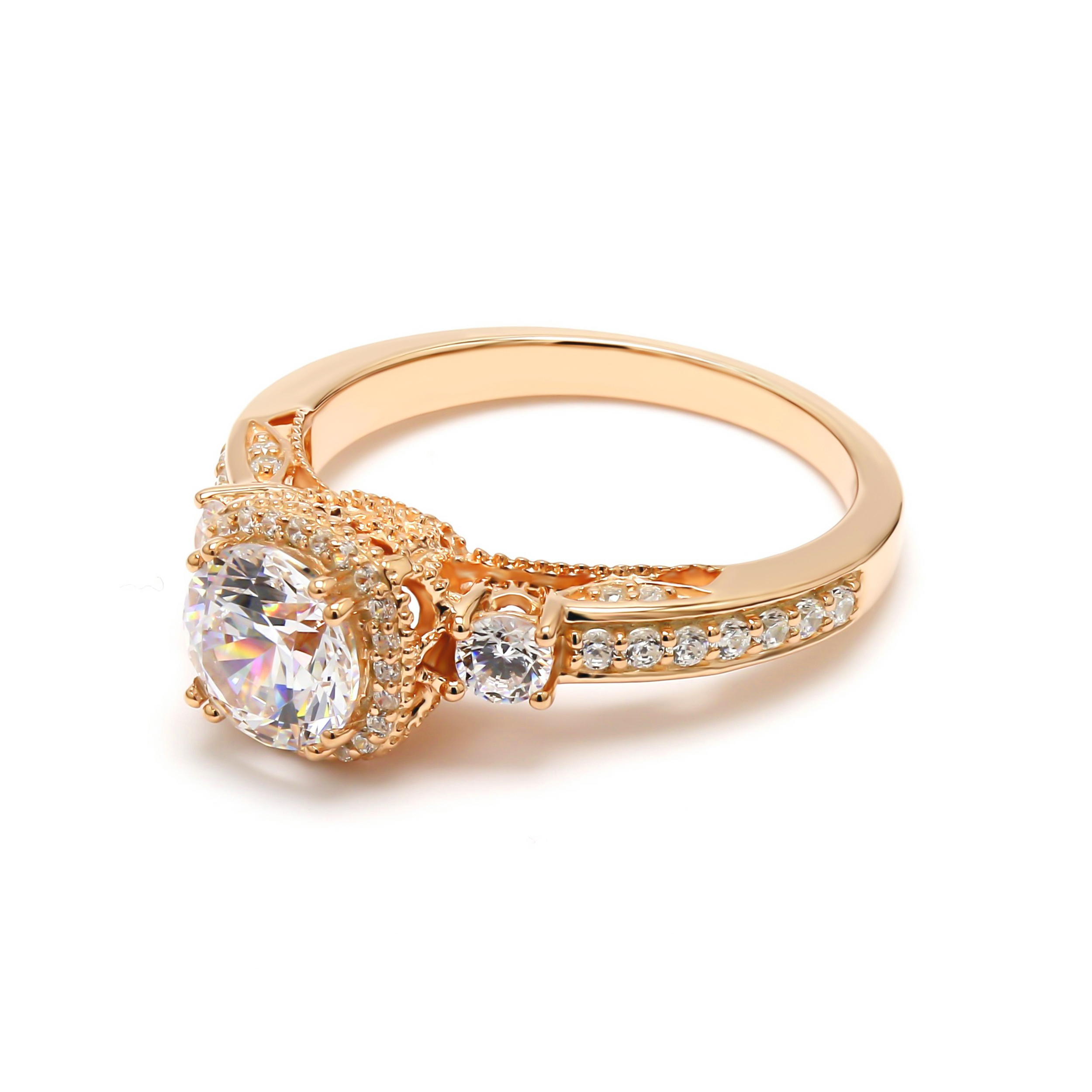 14K Yellow Gold Diamond Engagement Ring