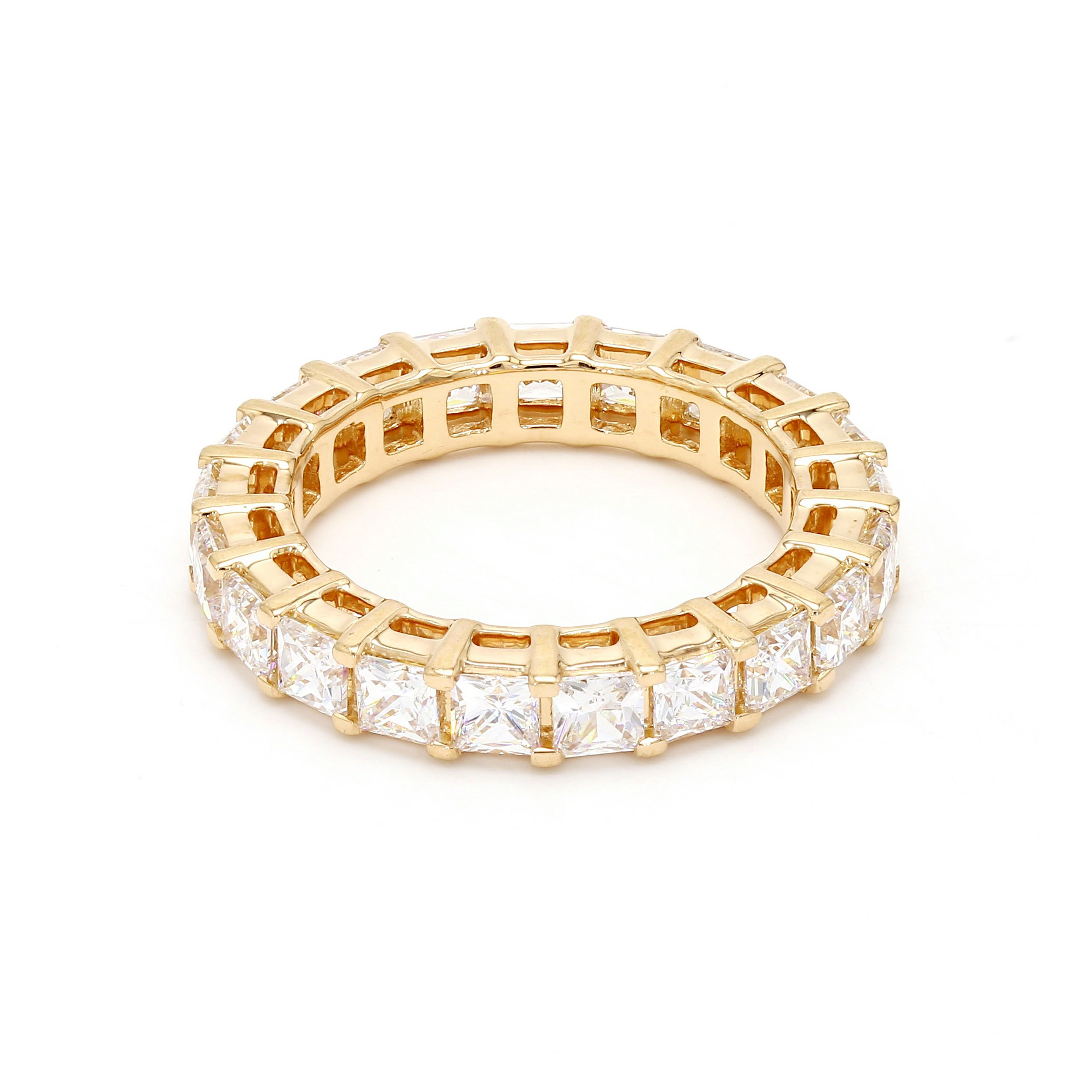 14K Yellow Gold . tw. Princess Cut Diamond Eternity Band