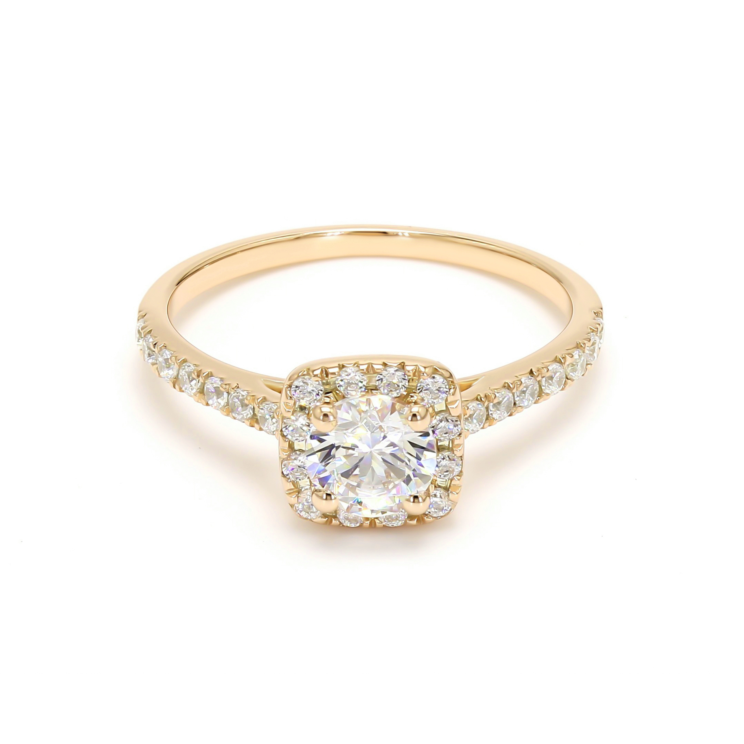 14K Yellow Gold Diamond Engagement Ring