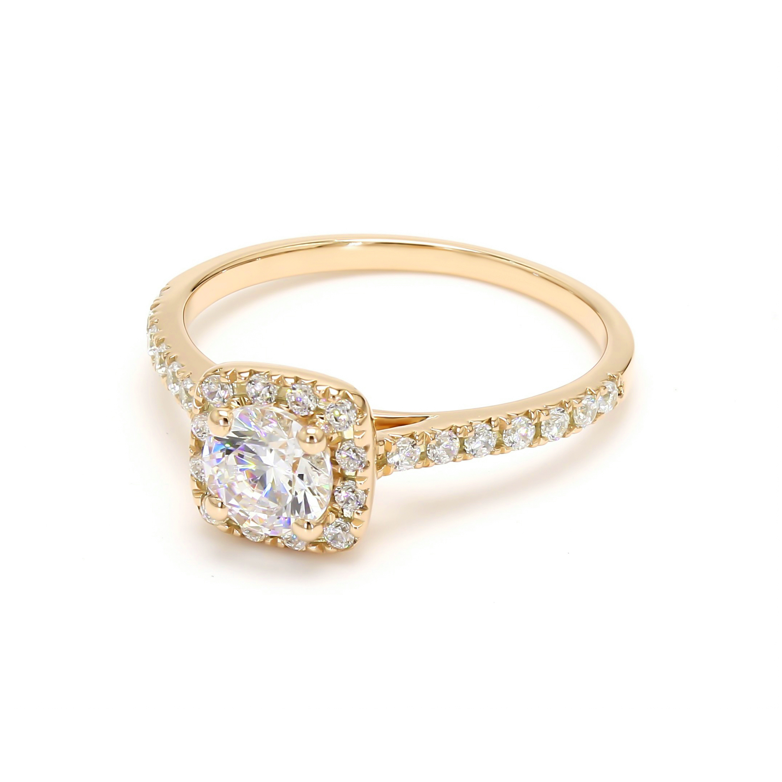 14K Yellow Gold Diamond Engagement Ring