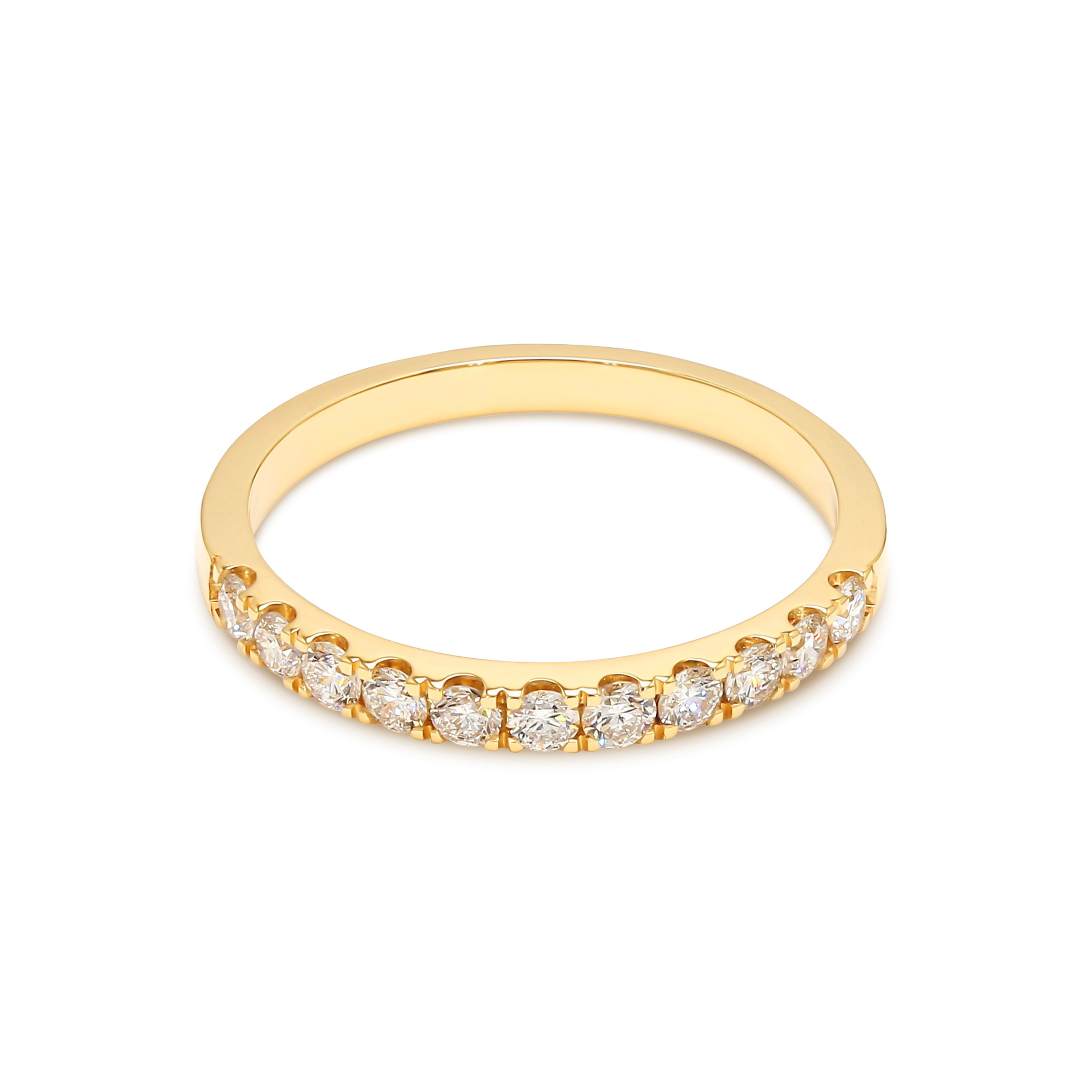 14K Yellow Gold . tw. White Diamond Stackable Ring
