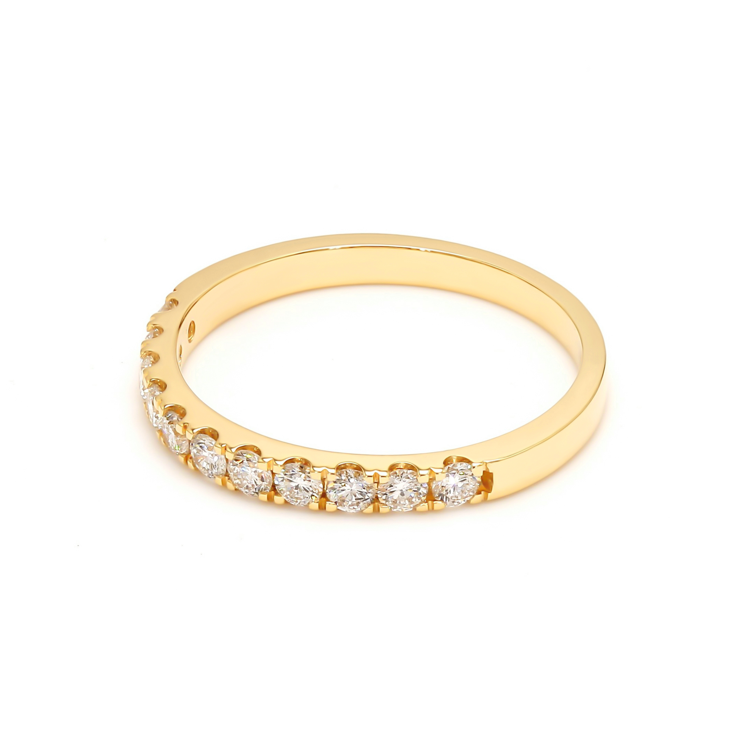 14K Yellow Gold . tw. White Diamond Stackable Ring