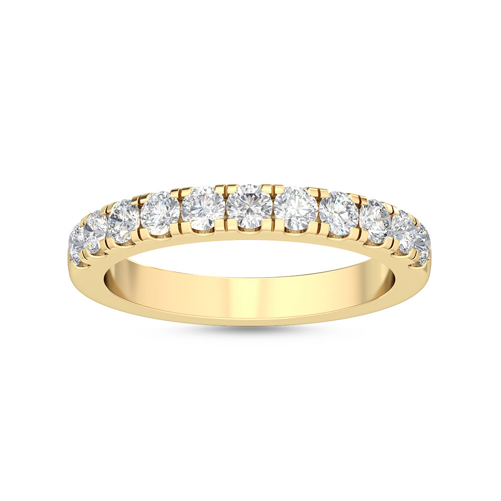 14K Yellow Gold . tw. White Diamond Stackable Ring