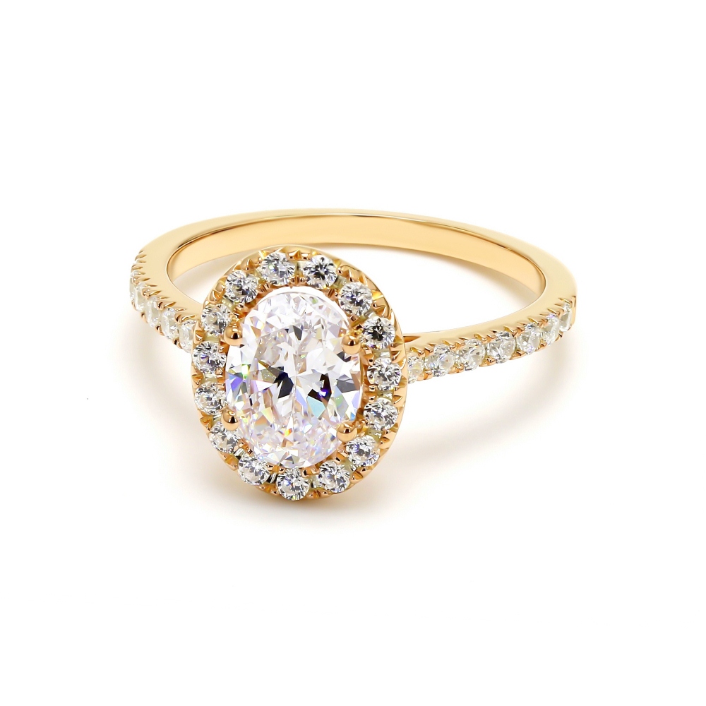 14K Yellow Gold Diamond Engagement Ring
