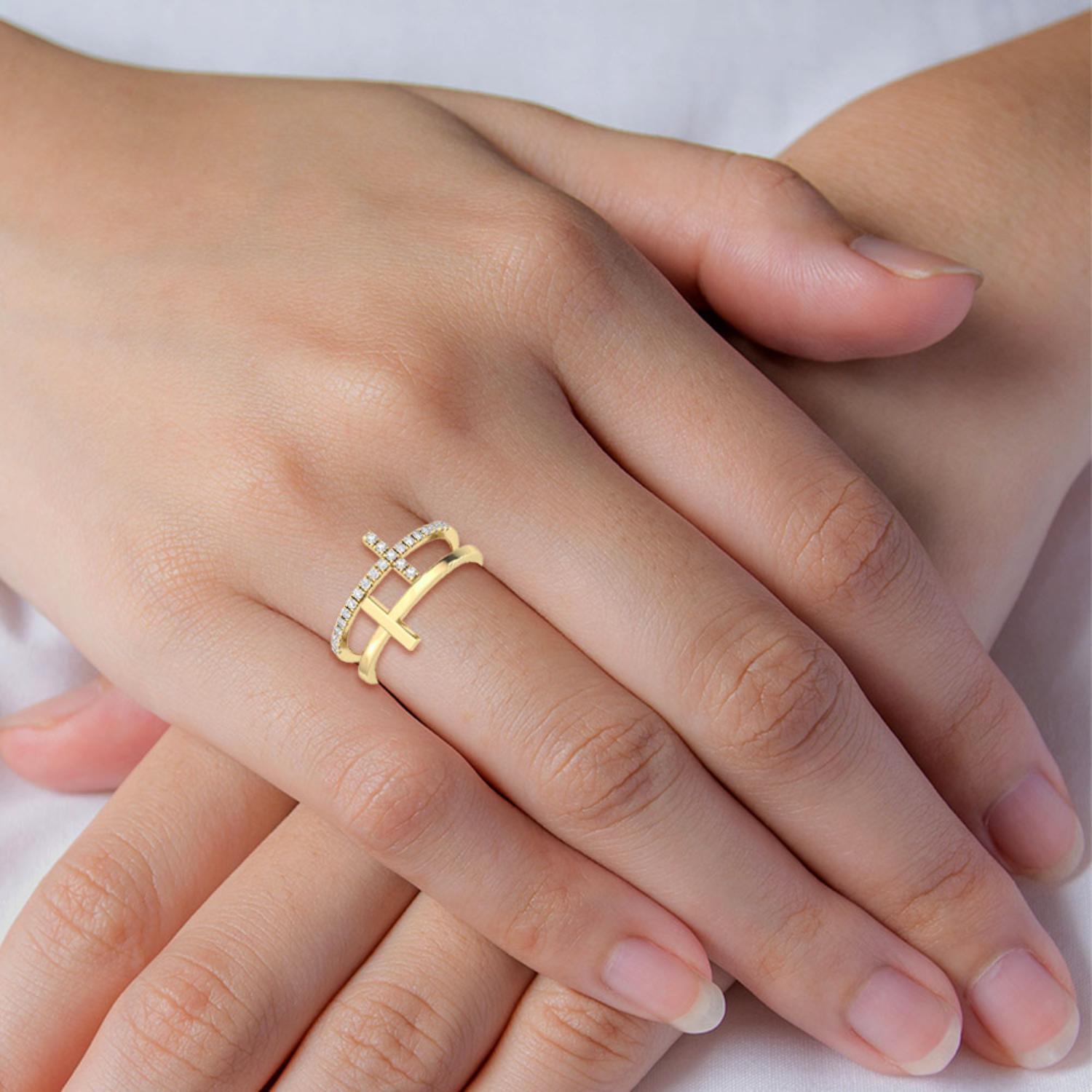 14K Yellow Gold Diamond Ring