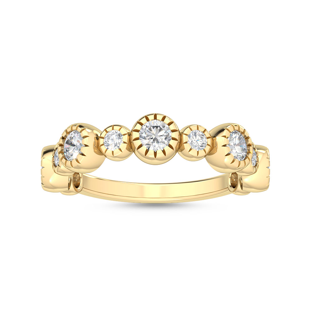 14K Yellow Gold . tw. Diamond Stackable Ring