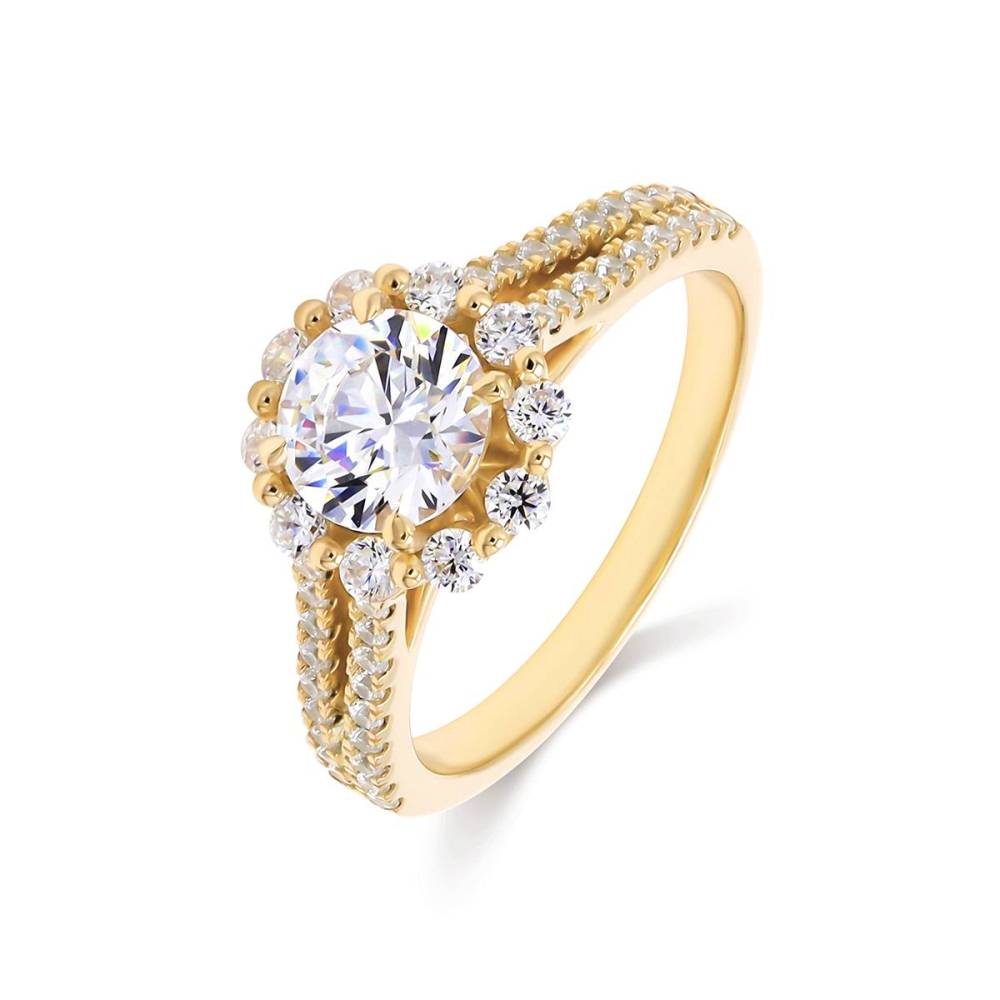 14K Yellow Gold Diamond Engagement Ring