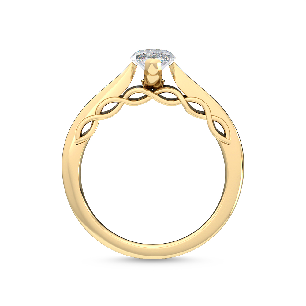 14K Yellow Gold Diamond Engagement Ring