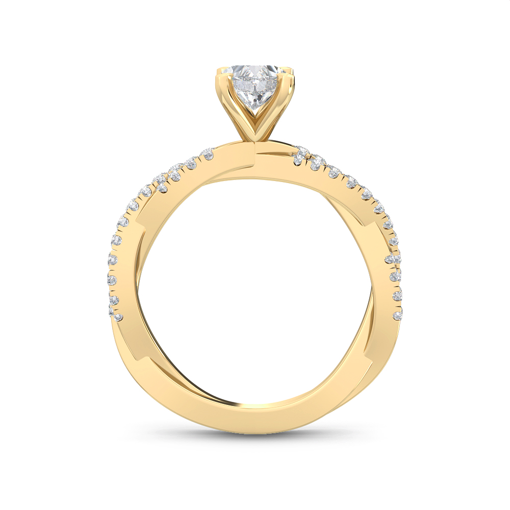 14K Yellow Gold Diamond Engagement Ring