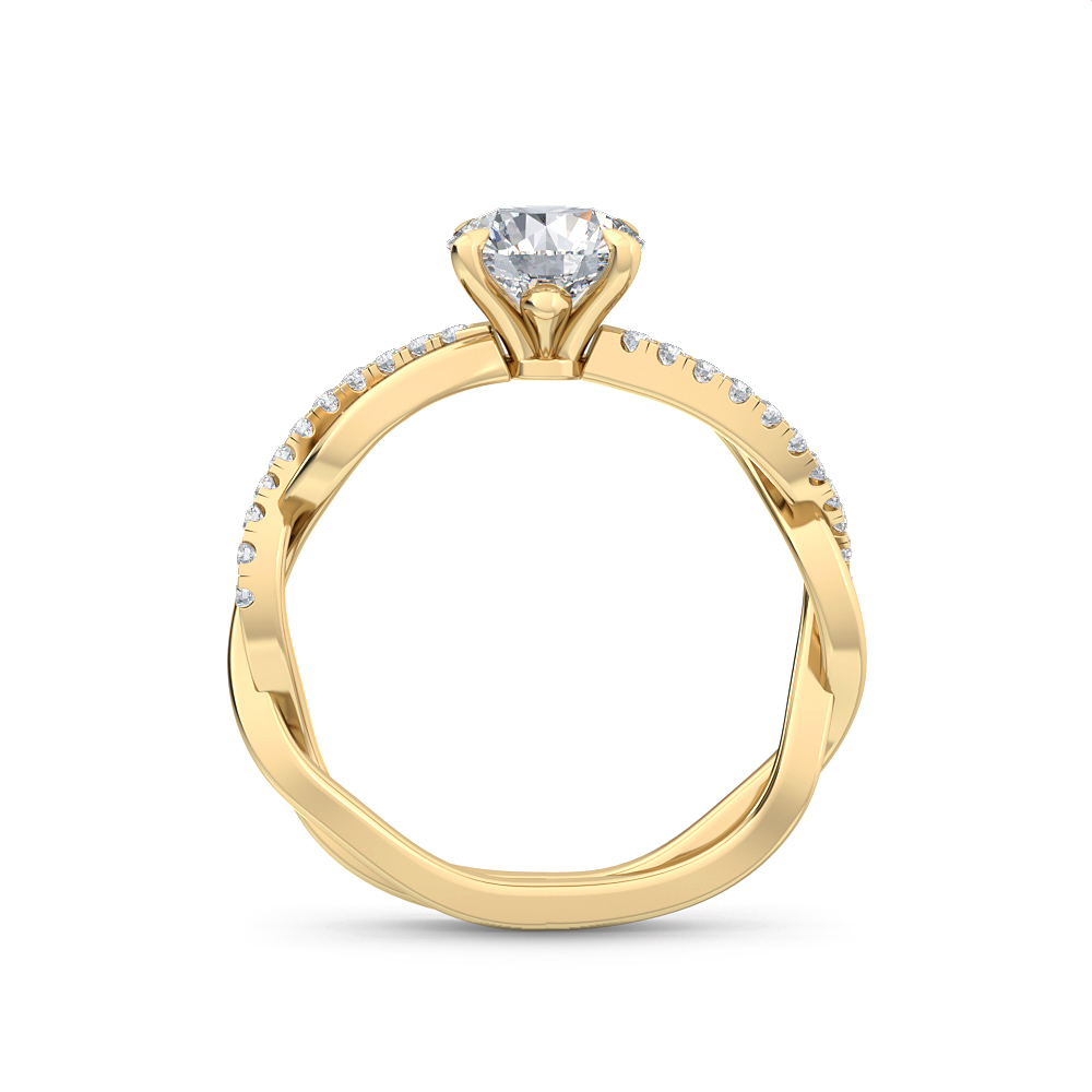 14K Yellow Gold Diamond Engagement Ring