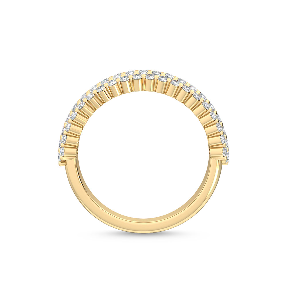 14K Yellow Gold . tw. White Diamond Classic Stackable Ring