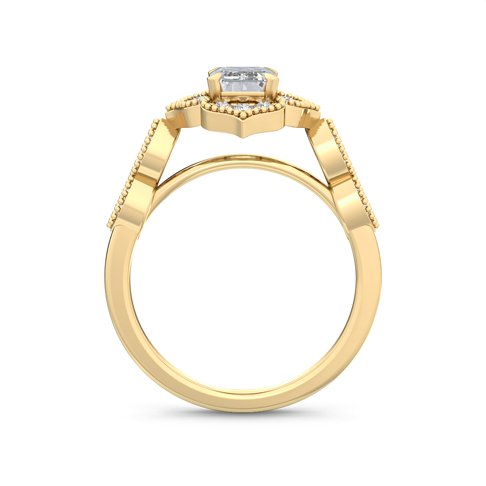 14K Yellow Gold Diamond Engagement Ring