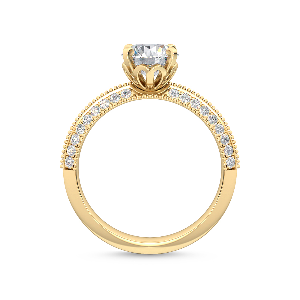 14K Yellow Gold Diamond Engagement Ring