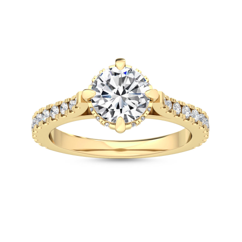 14K Yellow Gold Diamond Engagement Ring