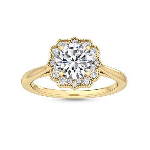 14K Yellow Gold Diamond Engagement Ring