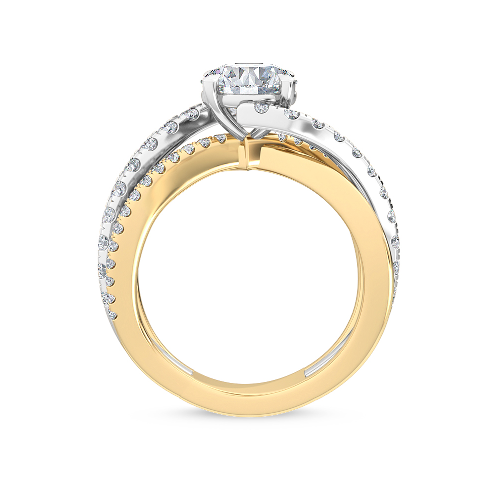 14K Yellow Gold Two Tone Diamond Engagement Ring