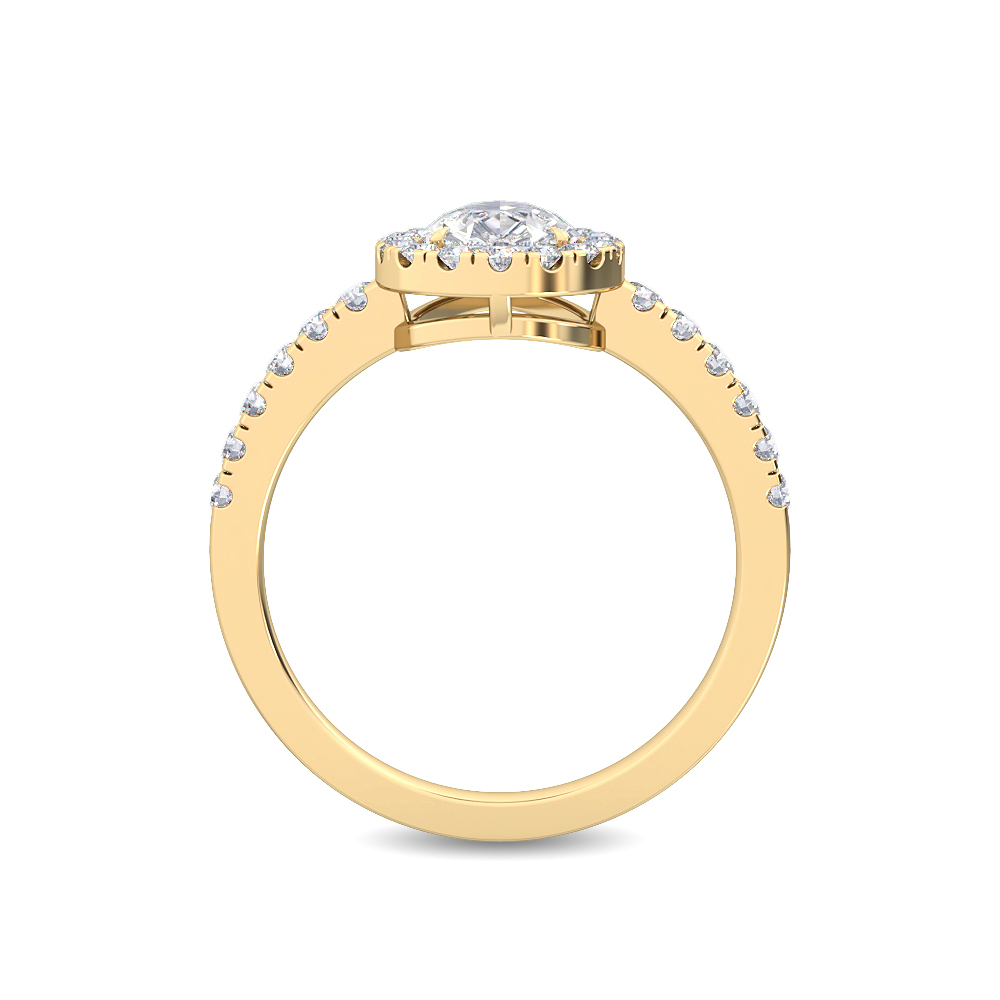 14K Yellow Gold Diamond Engagement Ring