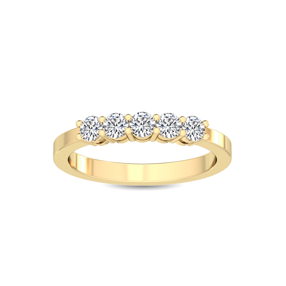 14K Yellow Gold Diamond Stackable Ring