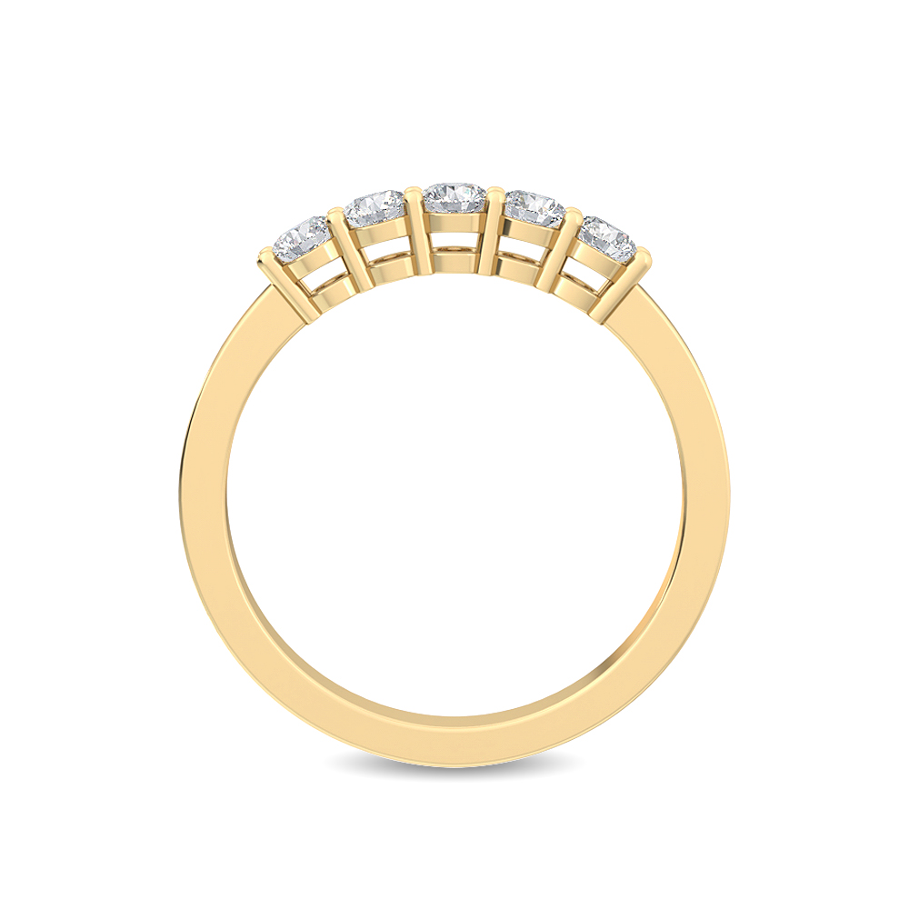 14K Yellow Gold Diamond Stackable Ring