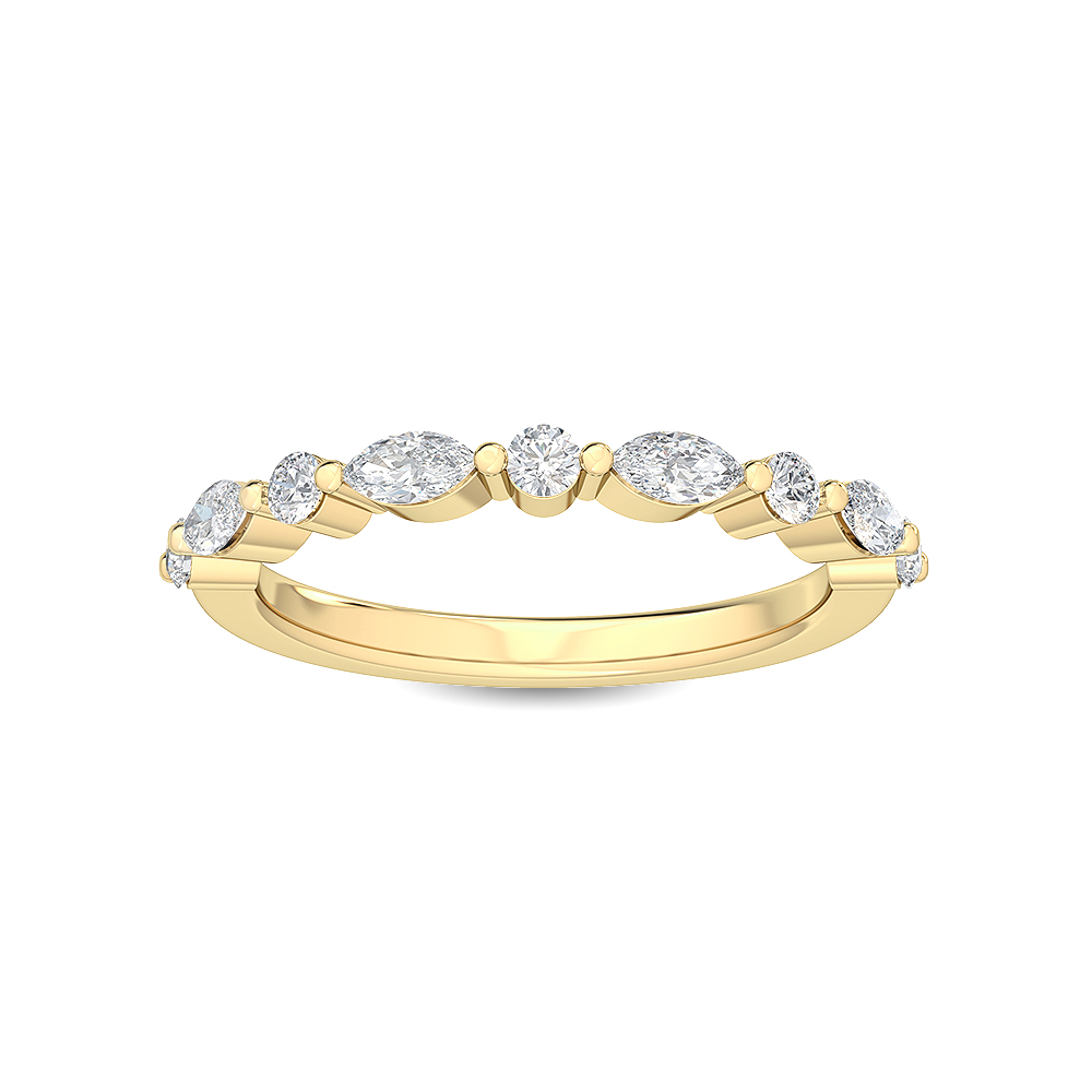14K Yellow Gold Diamond Stackable Ring