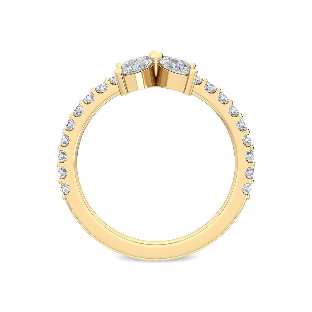 14K Yellow Gold . tw. White Diamond Stackable Ring