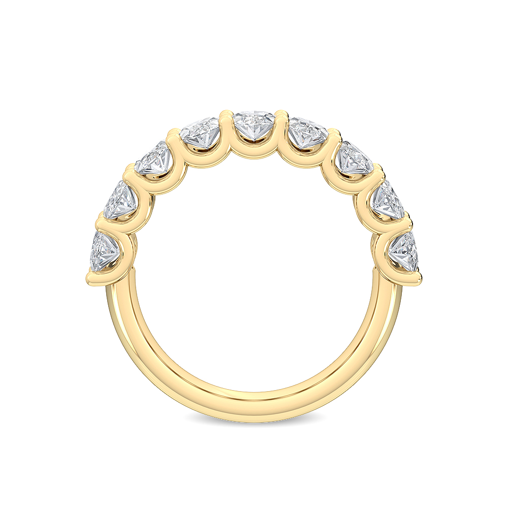 14K Yellow Gold Oval Cut . tw. Diamond Stackable Ring