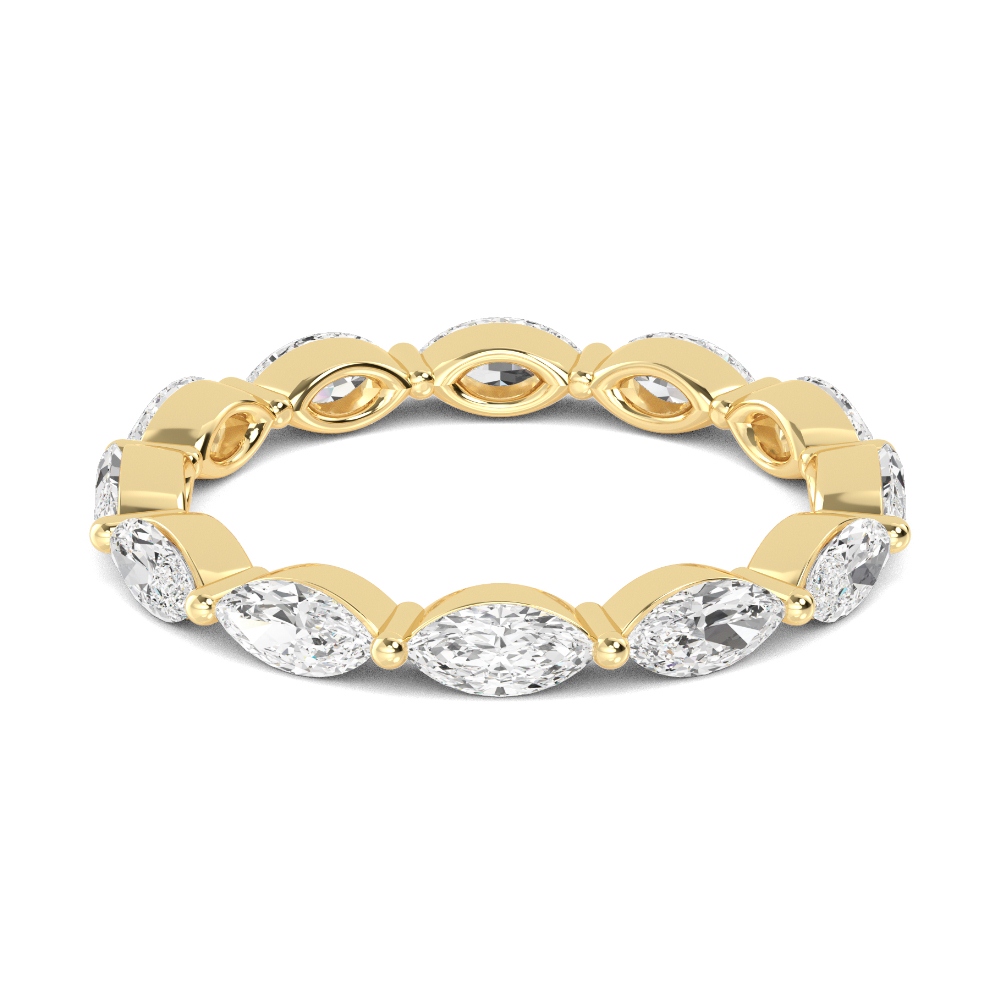 14K Yellow Gold . tw. Marquise Cut Diamond Eternity Band