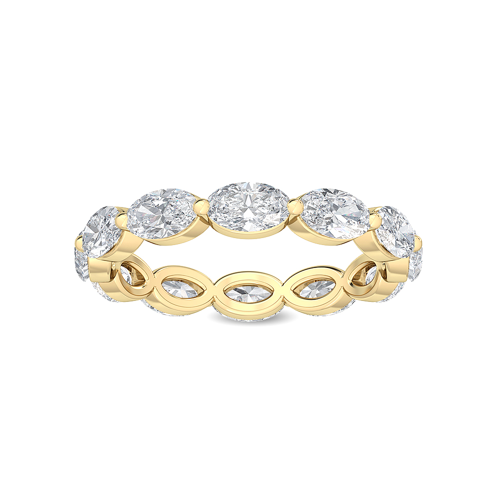 14K Yellow Gold . tw. Oval Cut Diamond Eternity Band