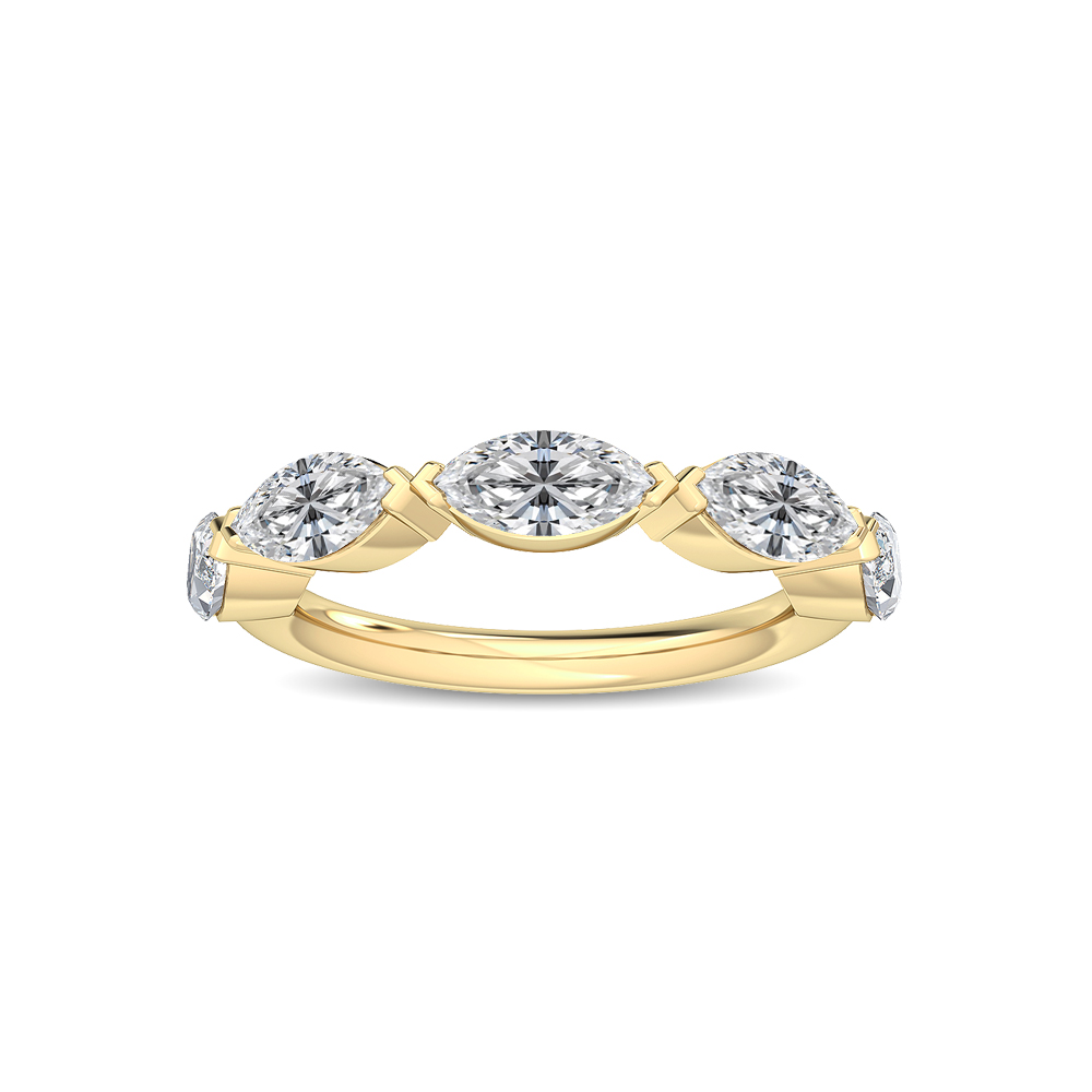 14K Yellow Gold Marquise Cut . tw. Diamond Stackable Ring