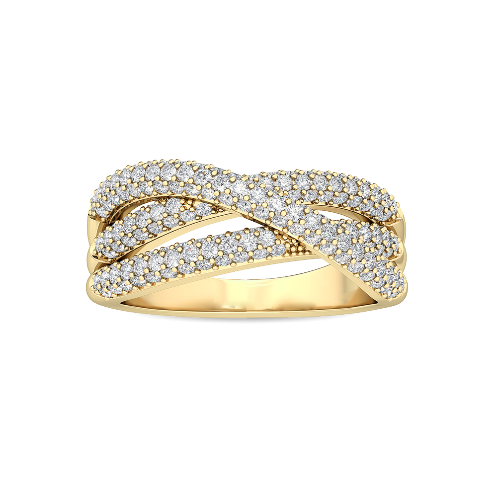 14K Yellow Gold Diamond Stackable Ring