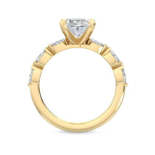 14K Yellow Gold Diamond Engagement Ring