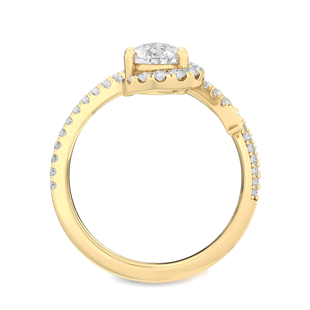 14K Yellow Gold Diamond Engagement Ring