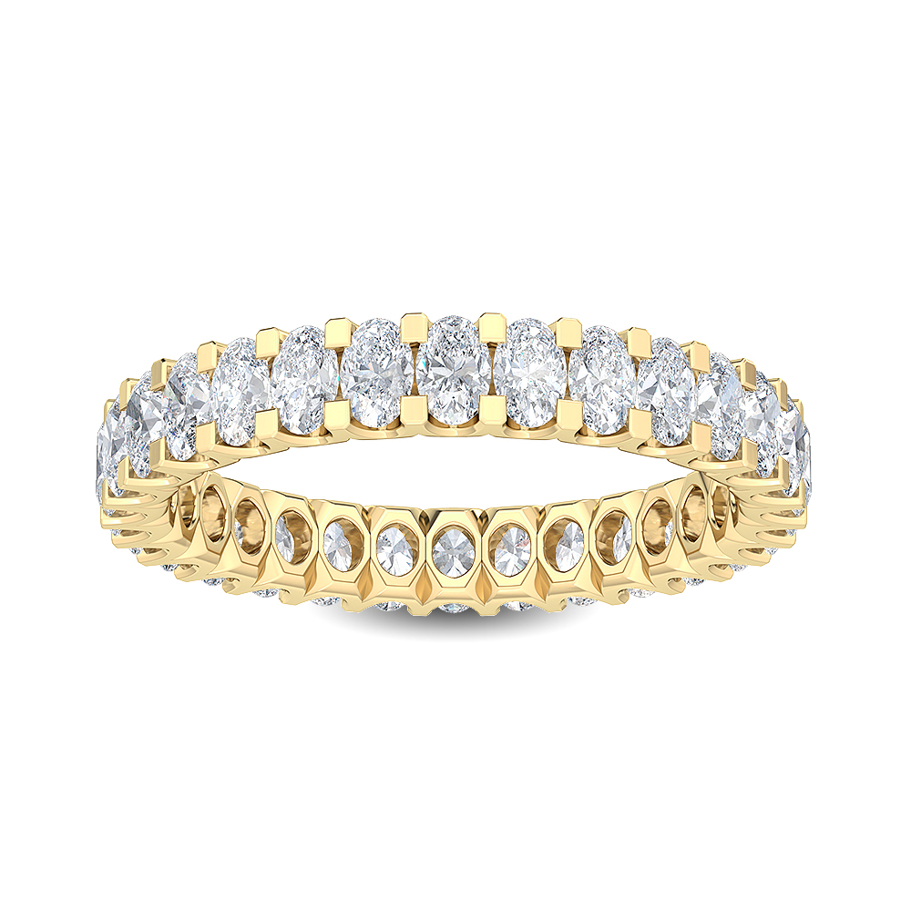 14K Yellow Gold . tw. Oval Cut Diamond Eternity Band