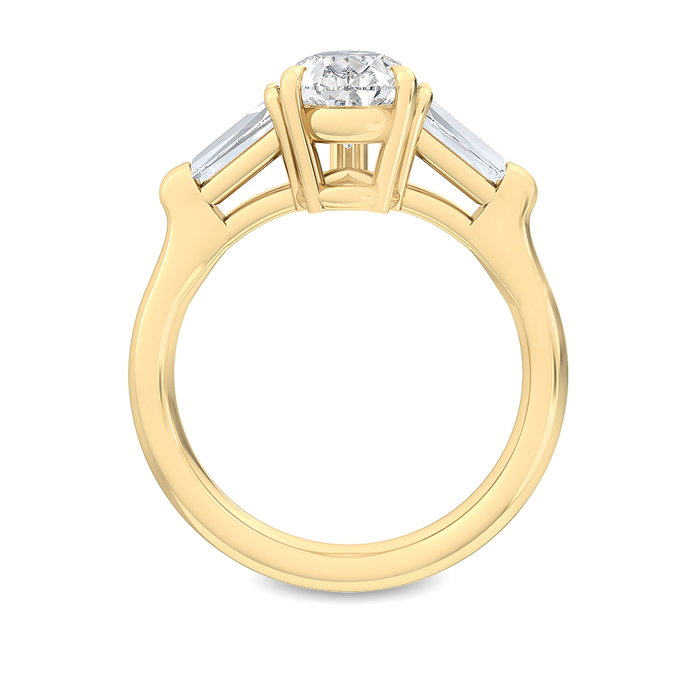 14K Yellow Gold Diamond Engagement Ring