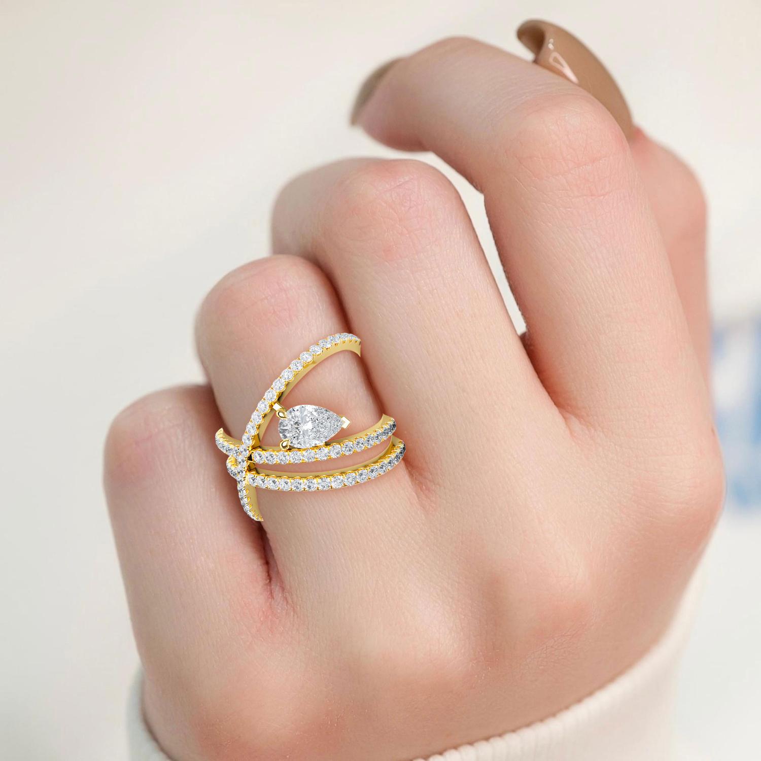 14K Yellow Gold Diamond Ring