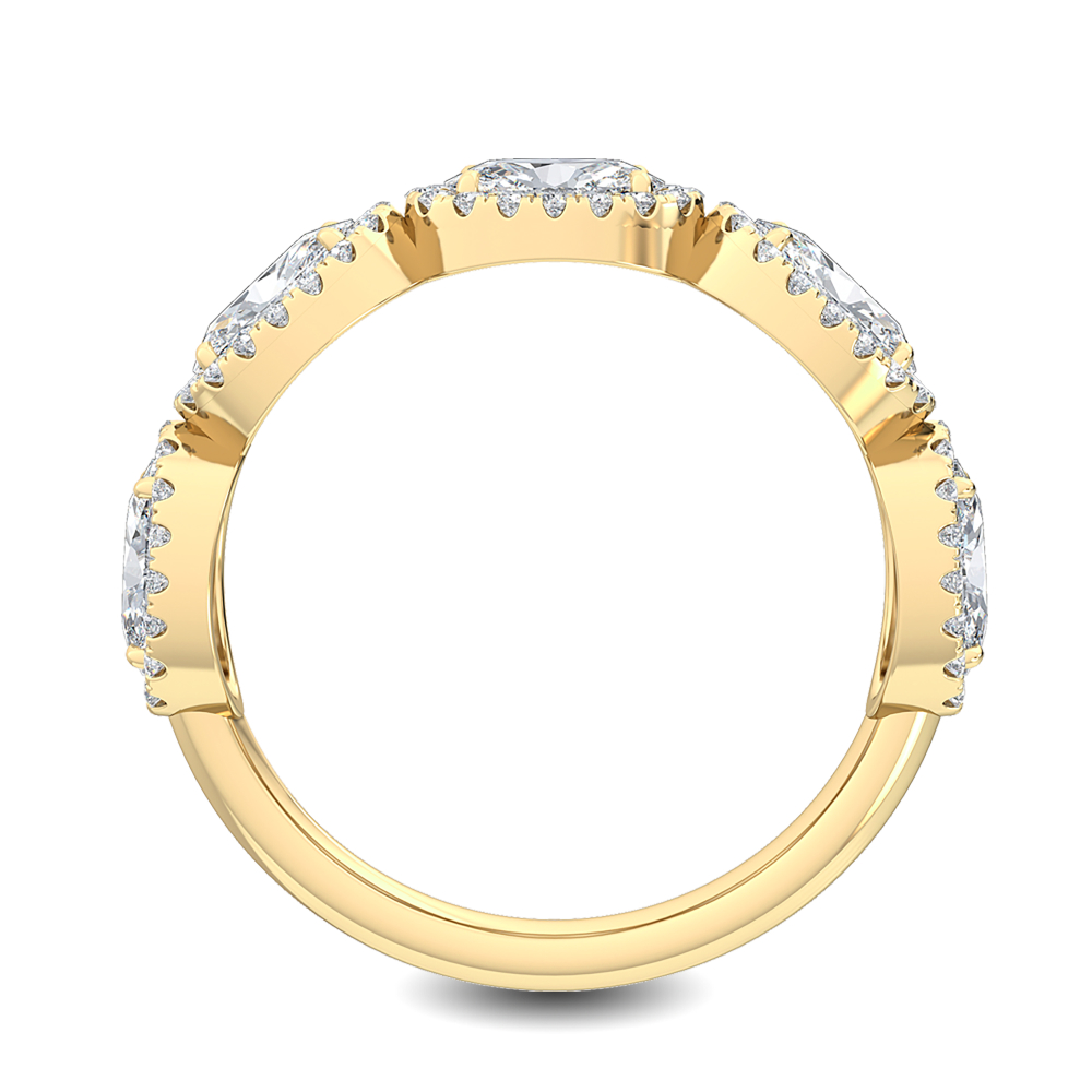 14K Yellow Gold Diamond Stackable Ring
