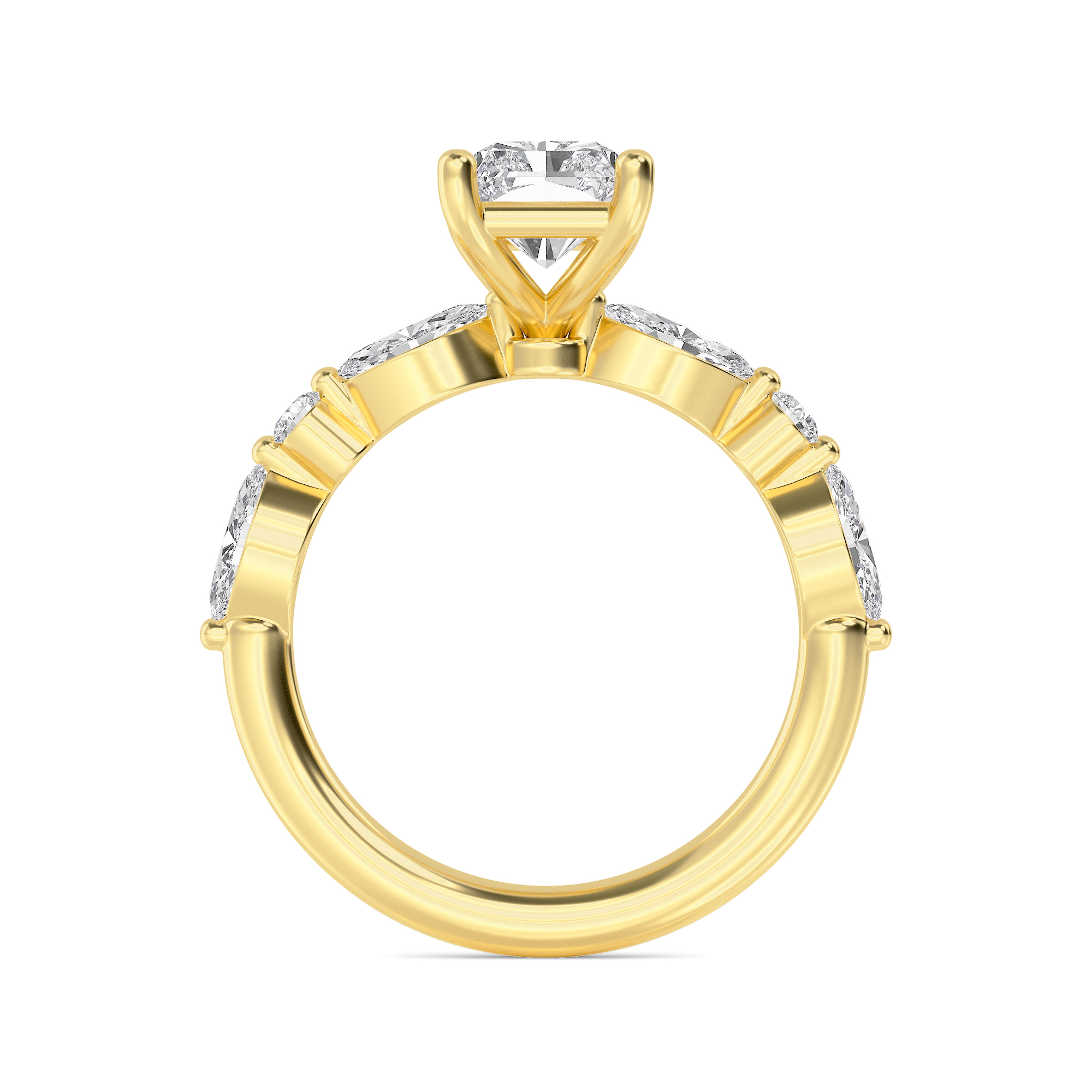 14K Yellow Gold Diamond Engagement Ring