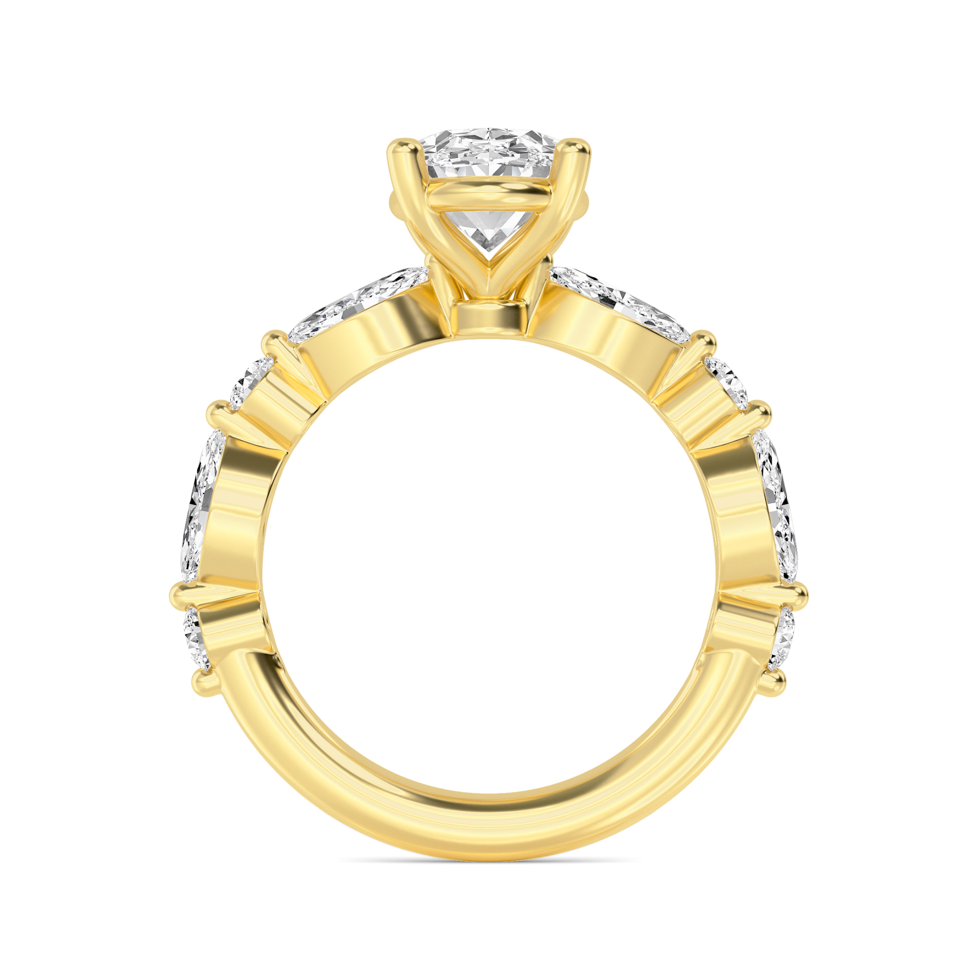 14K Yellow Gold Diamond Engagement Ring