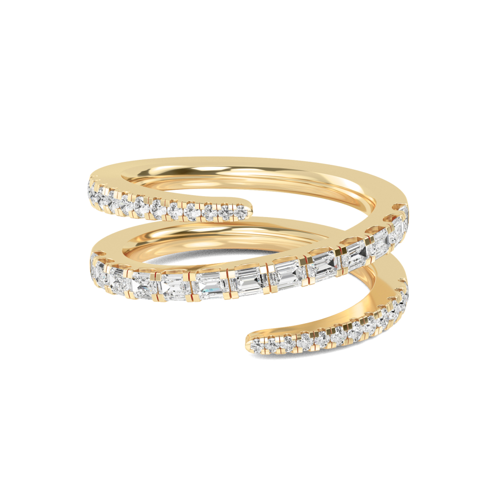 14K Yellow Gold Diamond Stackable Ring