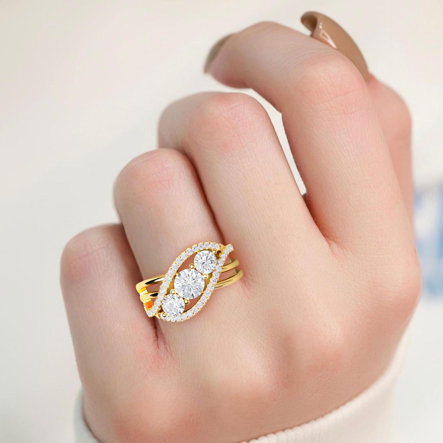 14K Yellow Gold Diamond Ring