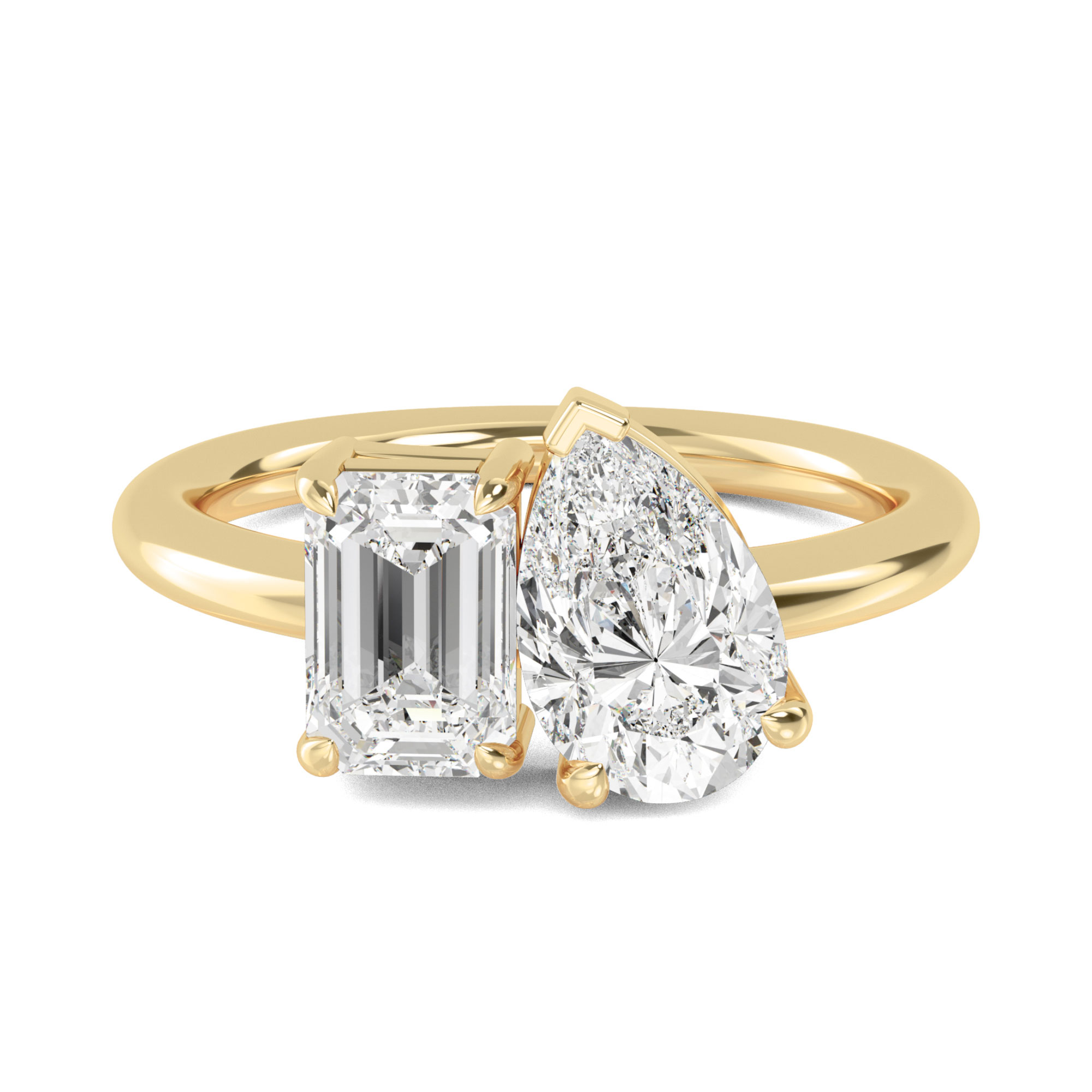 14K Yellow Gold Diamond Stackable Ring